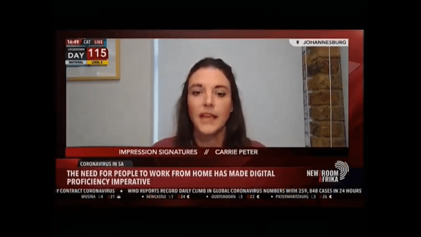 Carrie Peter on news room Afrika
